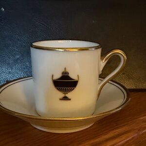 Richard Ginori White and Gold Cup and Saucer